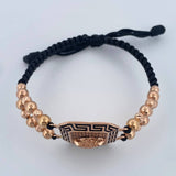 Pulsera Negra Medusa 10.8gr / Oro 18K $