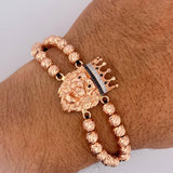 Pulsera Negra Leon Corona 13.6gr / Oro 18K $