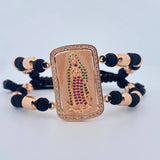 Pulsera Negra Virgen Guadalupe 14.05gr / Oro 18K $