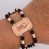 Pulsera Negra Virgen Guadalupe 14.05gr / Oro 18K $