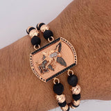 Pulsera Negra San Miguel Arcángel 14.6gr / Oro 18K $