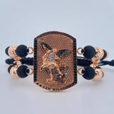 Pulsera Negra San Miguel Arcángel 14.6gr / Oro 18K $
