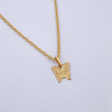 Set Cadena Lazo 0.9gr / 45cm / 0.9mm + Dije Mariposa 0.4gr / 1.4cm Plana Oro Amarillo 18K (Oferta) &