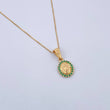 Set Cadena Veneciana 1.05gr/45cm/0.5mm + Dije Virgen Guadalupe 0.7gr/1.8cm Circones Verdes Oro Amarillo 18K (Oferta) &