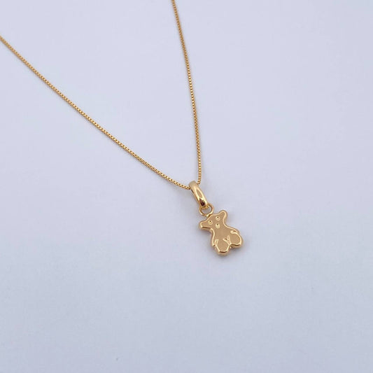 Set Cadena Veneciana 1.05gr / 45cm / 0.5mm + Dije Oso Ts 0.35gr / 1.3cm Liso Oro Amarillo 18K (Oferta) &
