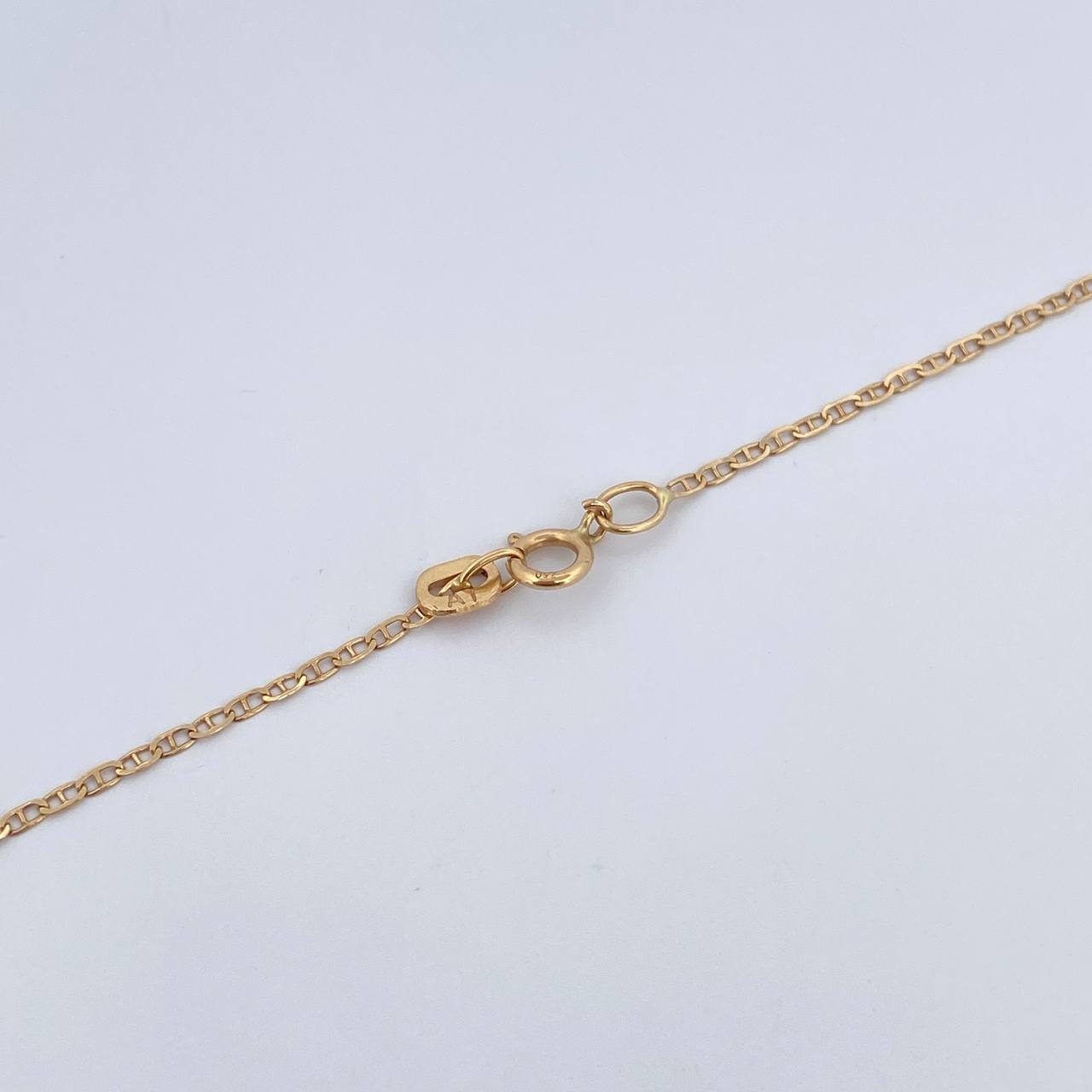 Set Cadena Escalera 1.35gr / 45cm / 0.9mm + Dije Cruz 0.55gr / 2.8cm Circon Blanco Oro Amarillo 18K (Oferta) &