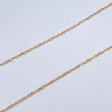 Set Cadena Escalera 1.35gr / 45cm / 0.9mm + Dije Cruz 0.55gr / 2.8cm Circon Blanco Oro Amarillo 18K (Oferta) &