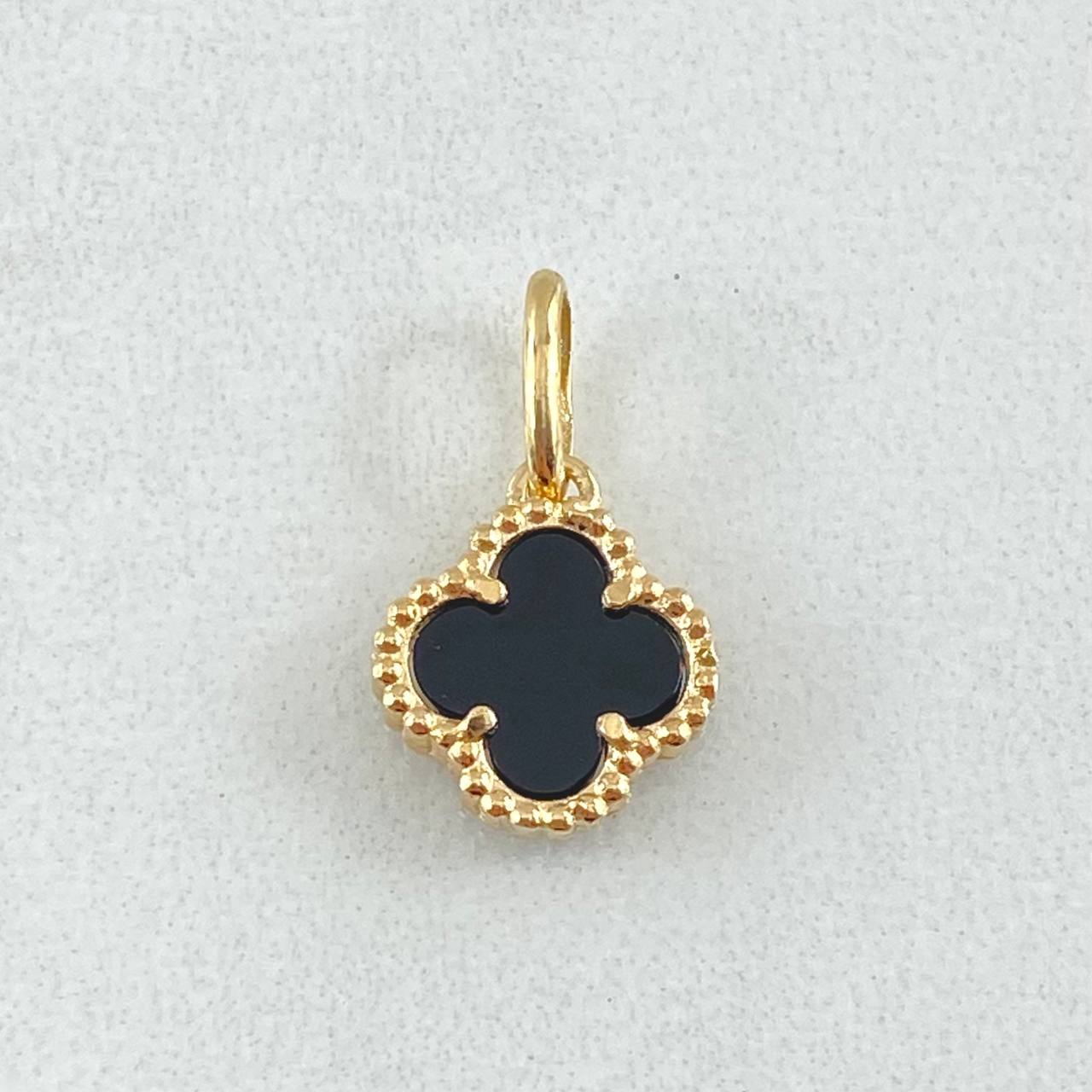 Dije Trebol Negro 1.35gr / 1.7cm / Oro Amarillo Nac.Esp. 18K ©
