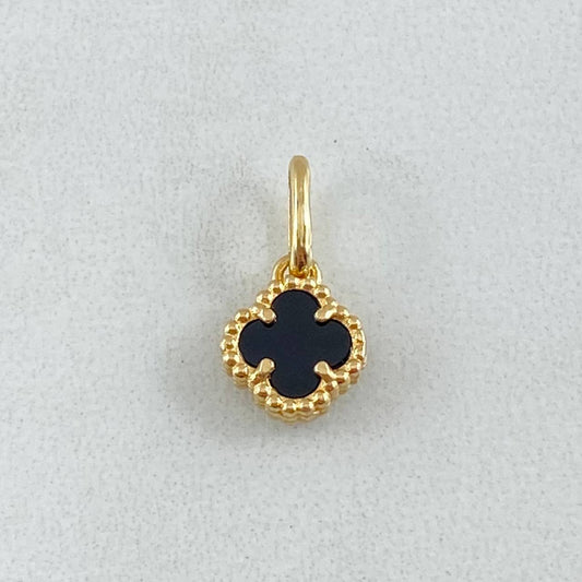 Dije Trebol Negro 1gr / 1.5cm / Oro Amarillo Nac.Esp. 18K *