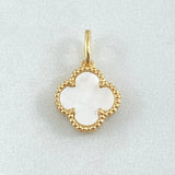 Dije Trebol Blanco 1.8gr / 1.9cm / Oro Amarillo Nac.Esp. 18K