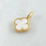Dije Trebol Blanco 1.8gr / 1.9cm / Oro Amarillo Nac.Esp. 18K