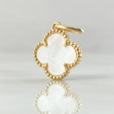 Dije Trebol Blanco 1.8gr / 1.9cm / Oro Amarillo Nac.Esp. 18K