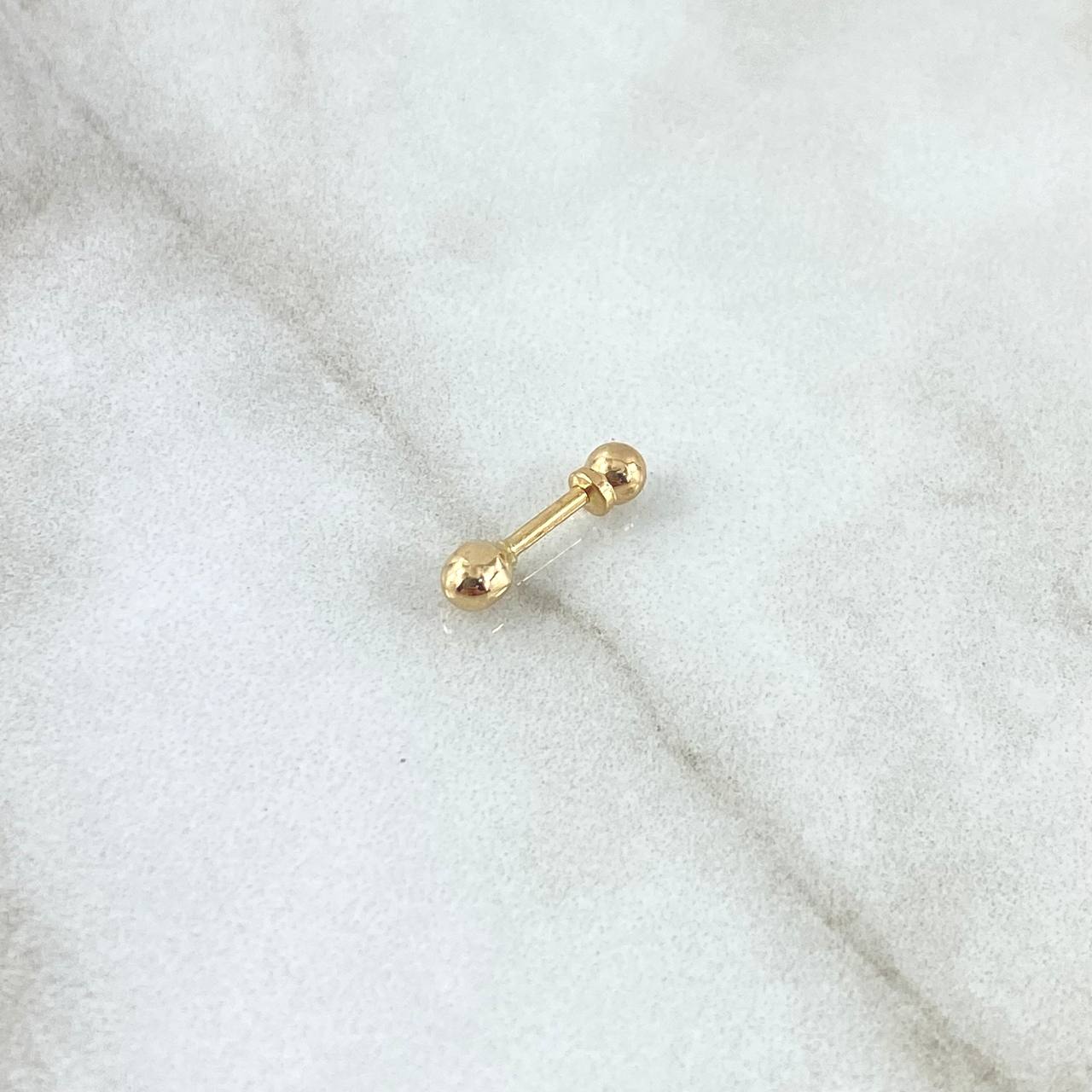 Piercing Bola 0.3gr / 1.3cm / 4mm Lisa Rosca Bola Oro Amarillo 18K (Joya)