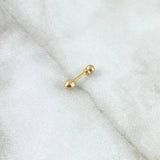 Piercing Bola 0.3gr / 1.3cm / 4mm Lisa Rosca Bola Oro Amarillo 18K (Joya)