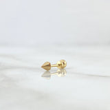 Piercing Punta 0.4gr / 1.3cm / Rosca Bola Oro Amarillo 18K (Joya) *