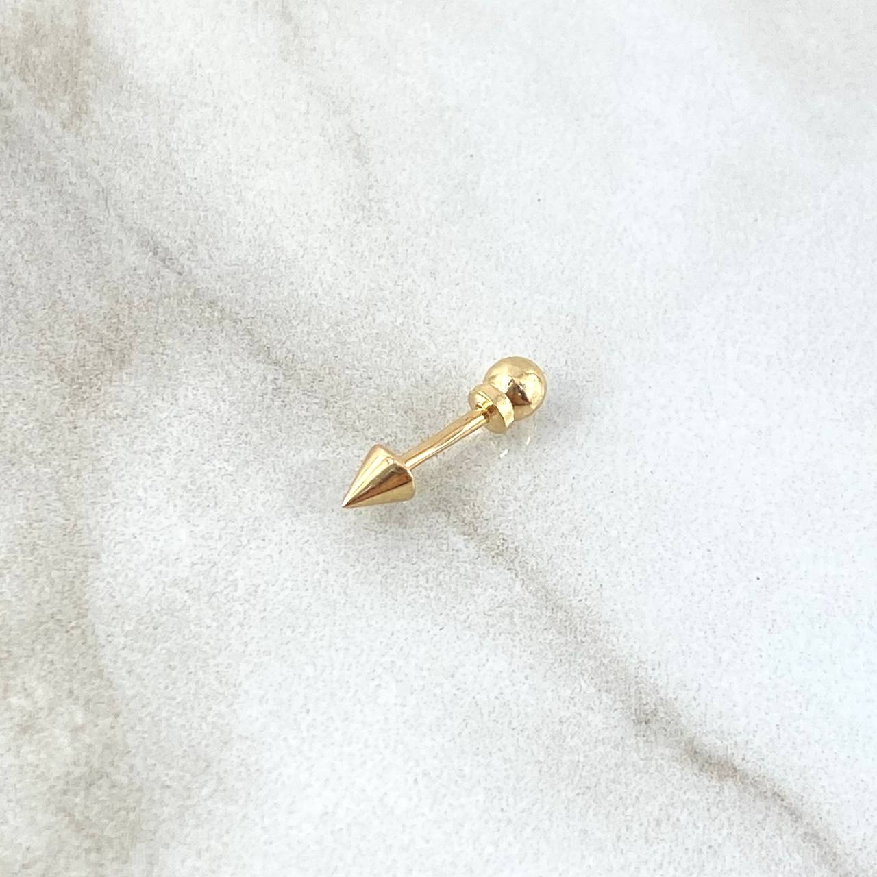 Piercing Punta 0.4gr / 1.3cm / Rosca Bola Oro Amarillo 18K (Joya) *