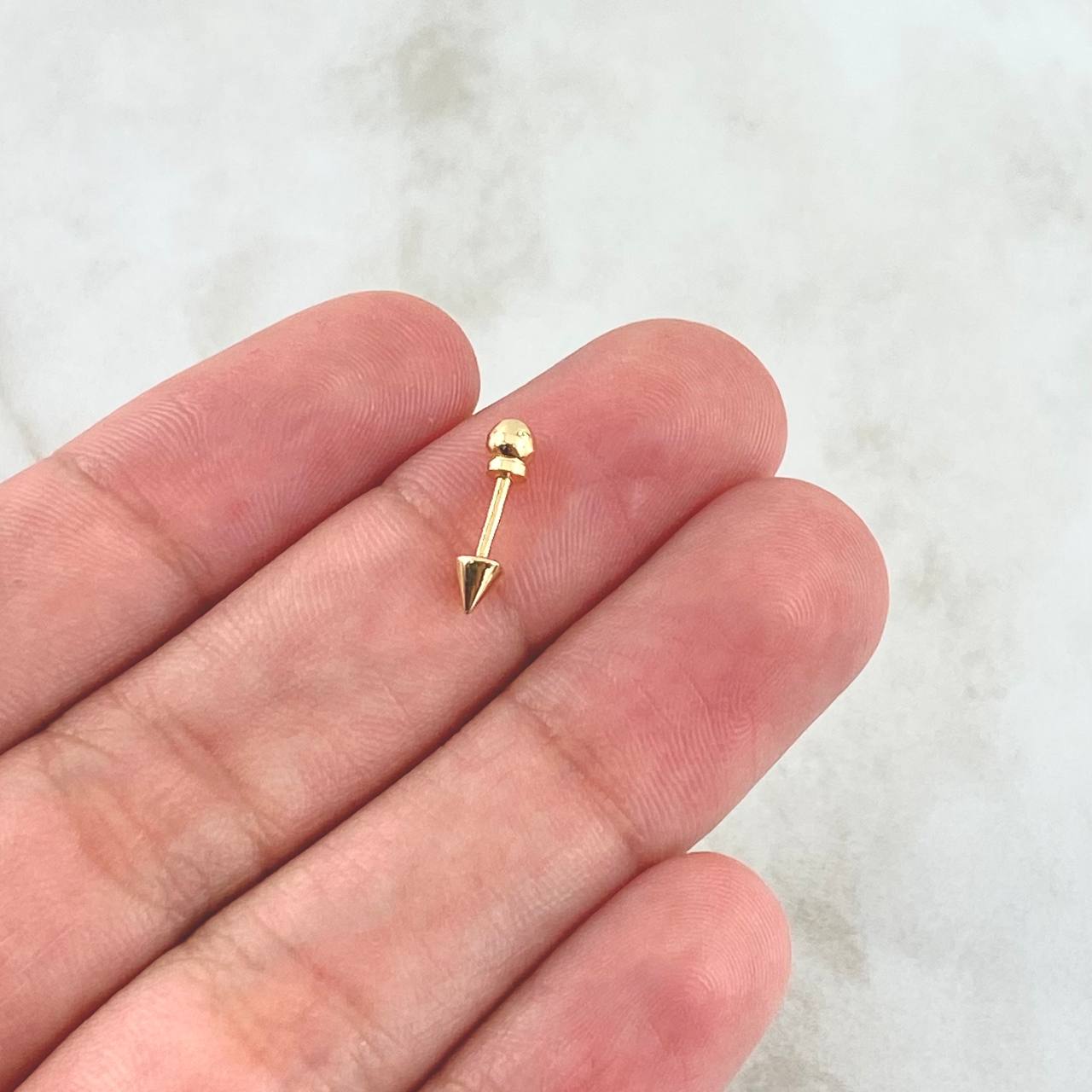 Piercing Punta 0.4gr / 1.3cm / Rosca Bola Oro Amarillo 18K (Joya) *