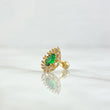 Piercing Halo Gota 1.05gr / 1cm / Circones Blancos Y Verde Oro Amarillo 18K (Joya) *