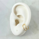 Piercing Earcuff Simulador Doble Linea 0.65gr / 1.2cm / Oro Amarillo 18K (Joya) ©