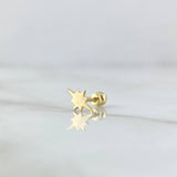 Piercing Estrella Cardinal Plana 0.3gr / 1cm / Rosca Bola Oro Amarillo 18K (Joya) *