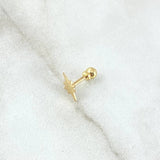 Piercing Estrella Cardinal Plana 0.3gr / 1cm / Rosca Bola Oro Amarillo 18K (Joya) *