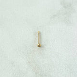 Piercing Chispa Fija Bisel 0.1gr / 1cm / Circon Blanco Oro Amarillo 18K (Joya) ©