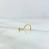Piercing Chispa Curva Fija 0.2gr / 1cm / 2mm Bola Lisa Oro Amarillo 18K (Joya) ©