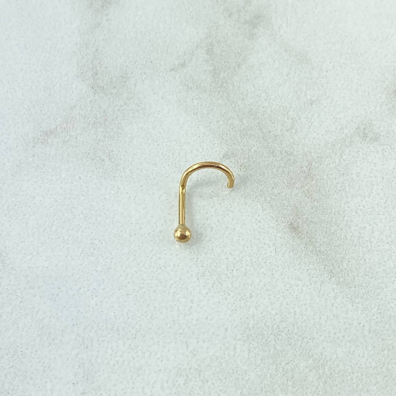 Piercing Chispa Curva Fija 0.2gr / 1cm / 2mm Bola Lisa Oro Amarillo 18K (Joya) ©