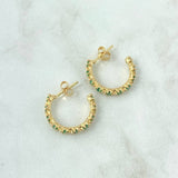 Topos Aro Parcial 3.6gr / 2cm / Esmeraldas 1.04 Qts Oro Amarillo 18K (Joya) ©