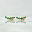 Topos Estela Curva En Nube 1.65gr / 1.6cm / Esmeraldas 64pts Oro Amarillo 18K (Joya) ©