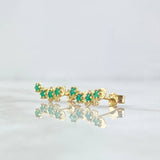 Topos Estela Curva En Nube 1.65gr / 1.6cm / Esmeraldas 64pts Oro Amarillo 18K (Joya) ©