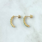 Topos Carril Curvo 2.45gr / 1.9cm / Esmeraldas 80pts Oro Amarillo 18K (Joya) ©