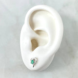 Topos Corazón Silueta 1.3gr / 8mm Esmeraldas 24pts Broche Mariposa Oro Blanco 18K (Joya) ©