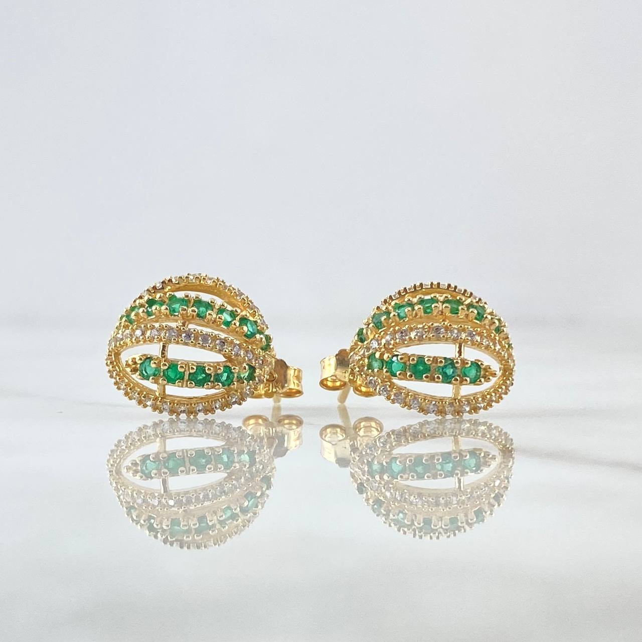 Topos Canasta 4.1gr / 1.5cm / Esmeraldas 54pts Broche Mariposa Oro Amarillo 18K (Joya) ©