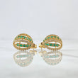 Topos Canasta 4.1gr / 1.5cm / Esmeraldas 54pts Broche Mariposa Oro Amarillo 18K (Joya) ©