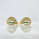 Topos Canasta 4.1gr / 1.5cm / Esmeraldas 54pts Broche Mariposa Oro Amarillo 18K (Joya) ©