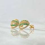 Topos Canasta 4.1gr / 1.5cm / Esmeraldas 54pts Broche Mariposa Oro Amarillo 18K (Joya) ©