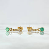 Topos Piedra Colgante 2gr / 1.8cm / Esmeraldas 52pts Diamantes 4pts Broche Mariposa Oro Amarillo 18K (Joya) ©