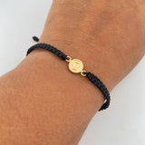 Pulsera Negra Letra O 0.4gr / Oro Amarillo 18K &
