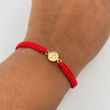 Pulsera Roja Letra J 0.4gr / Oro Amarillo 18K &