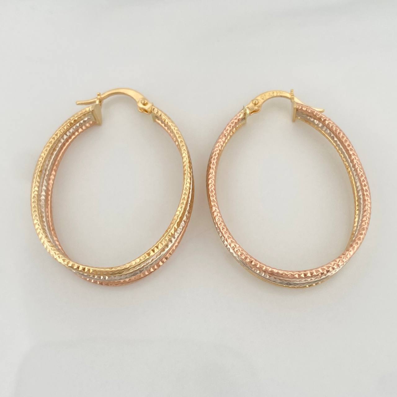 Candongas Daki Ovalas 2.35 g / 3.5 cm Tres Oros 18K