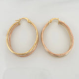 Candongas Daki Ovalas 2.35 g / 3.5 cm Tres Oros 18K