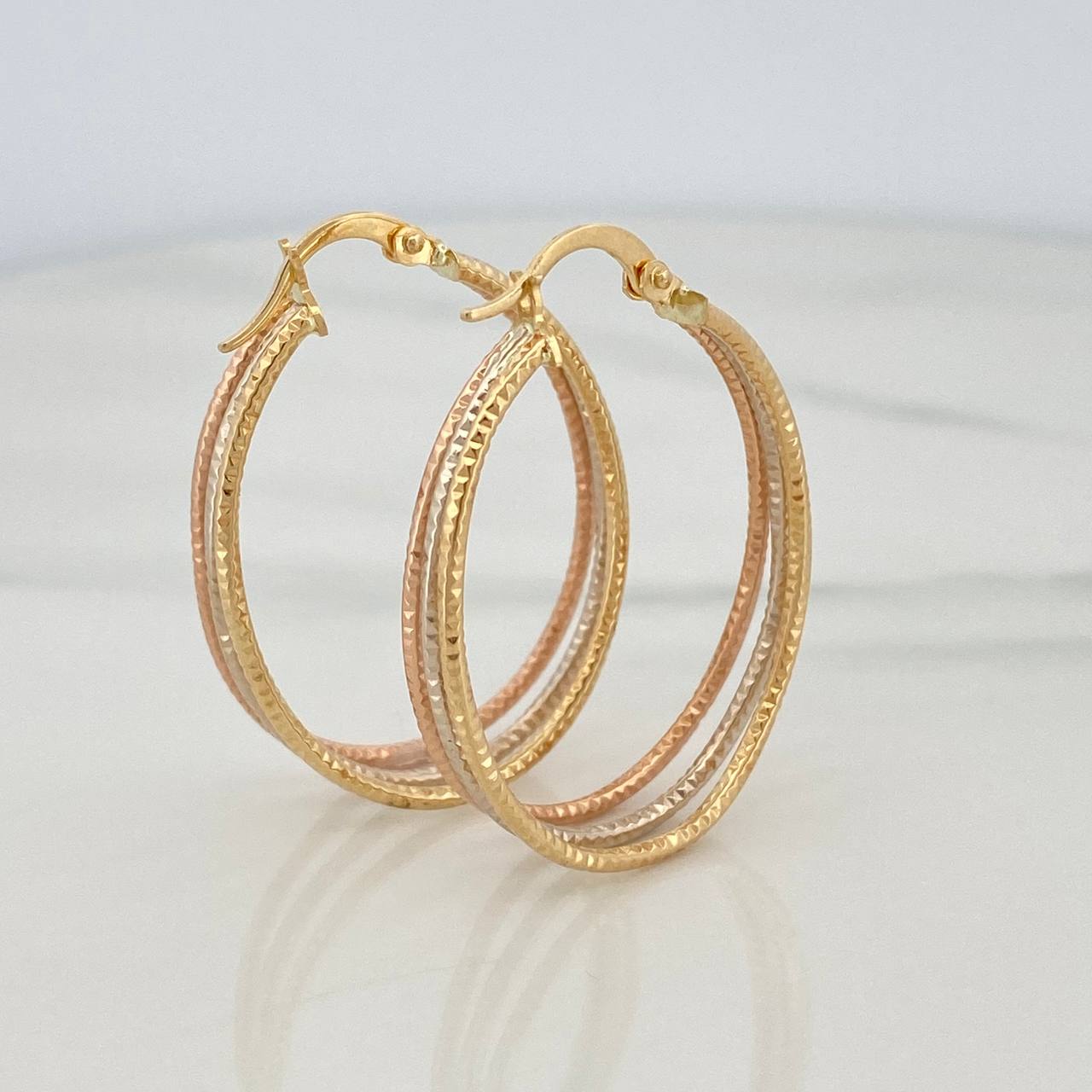 Candongas Daki Ovalas 2.35 g / 3.5 cm Tres Oros 18K