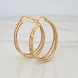 Candongas Daki Ovalas 2.35 g / 3.5 cm Tres Oros 18K