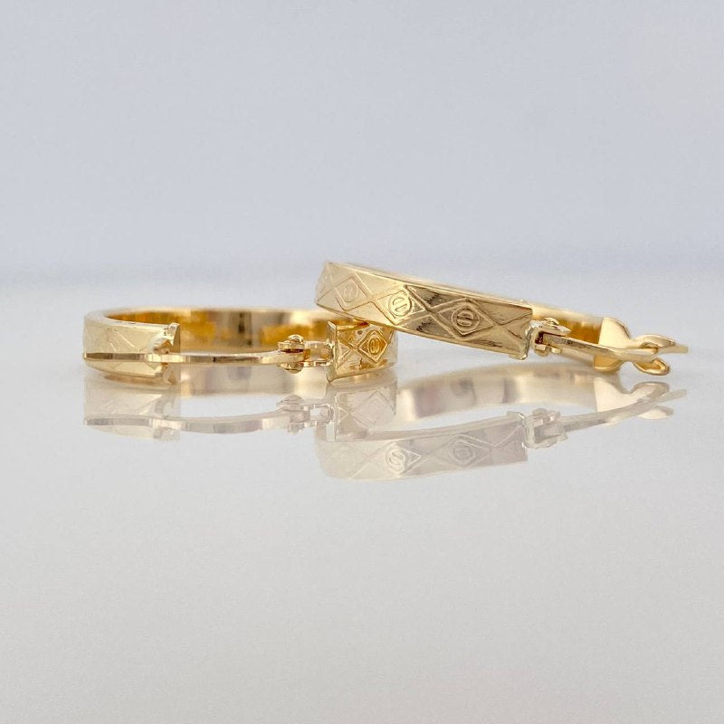 Candongas Tornillo Rombos 1.9 g / 2.2 cm Oro Amarillo 18K