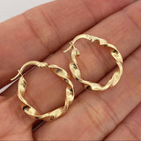 Candongas Entorchadas Tornillo 1.9 g / 2.3 cm Oro Amarillo 18K