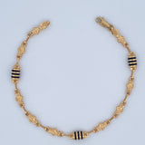 Pulso Rustico Flores 4.4gr / 21cm / Oro 18K $