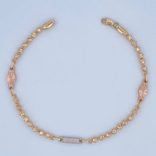 Pulso Eslabon Diamantado 7gr / 21cm / Oro 18K $