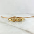 Pulsera Caqui Cilindros de Fuego 4gr / 5mm-6mm Bola Diamantadas Lisas Cilindro 7und Circones Blancos Oro Amarillo 18K