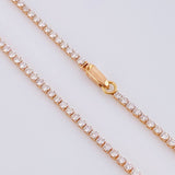 Cadena Tenis Diamantes 4,76Qts 4.6 g / 38.9 cm / 2 mm Oro Rosa 18K